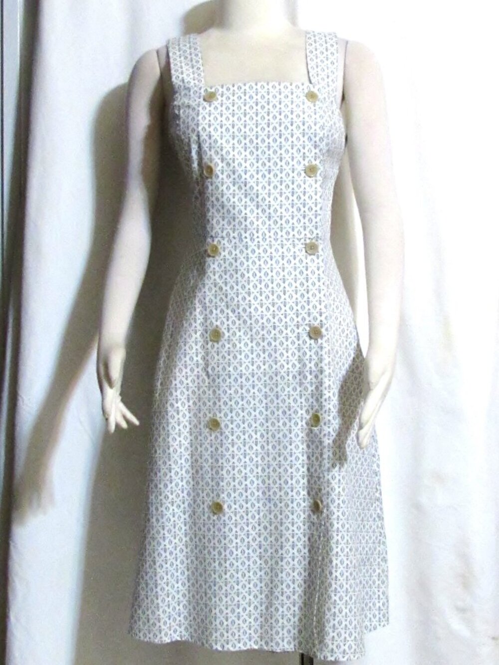 NEW Womens Ladies A NEW DAY Ivory & Black Cotton Linen Blend Dress 4 Orig $58